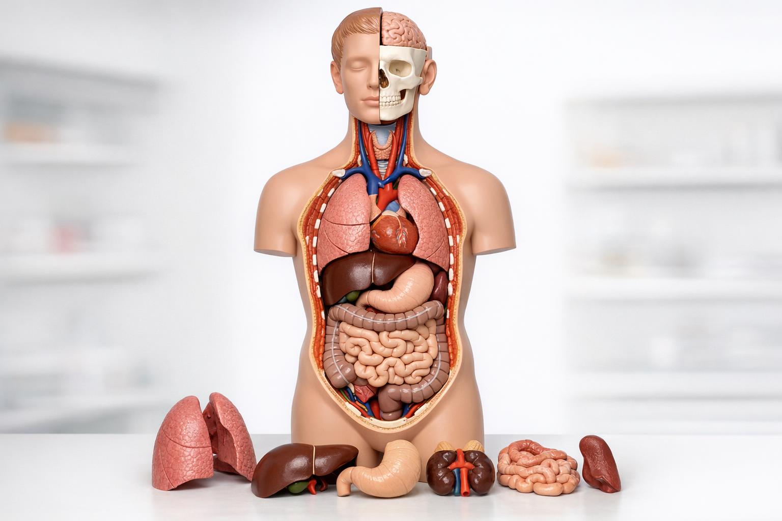 Zdjęcie: demontowalny model anatomiczny ludzkiego tułowia z organami